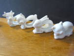 Vintage Milk Glass White Animal Napkin Rings